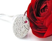 Ruby & Silver Pendant. Handcrafted Cherry Blossom Necklace. Recycled Eco Friendly Solid Silver