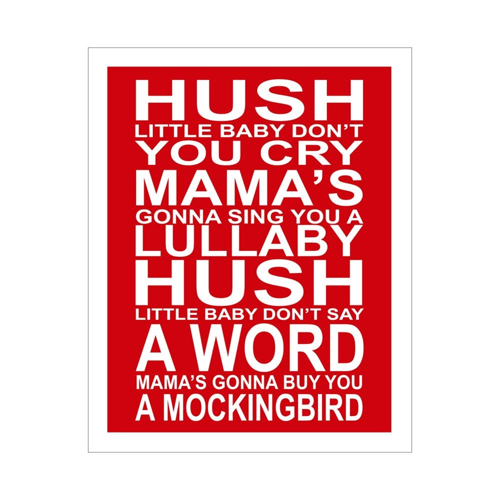 Hush Little Baby 8x10 inch print by Finny and Zook