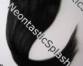 18" Long X 6" Wide Black clip on human hair extensions FREE DOMESTIC SHIPPING