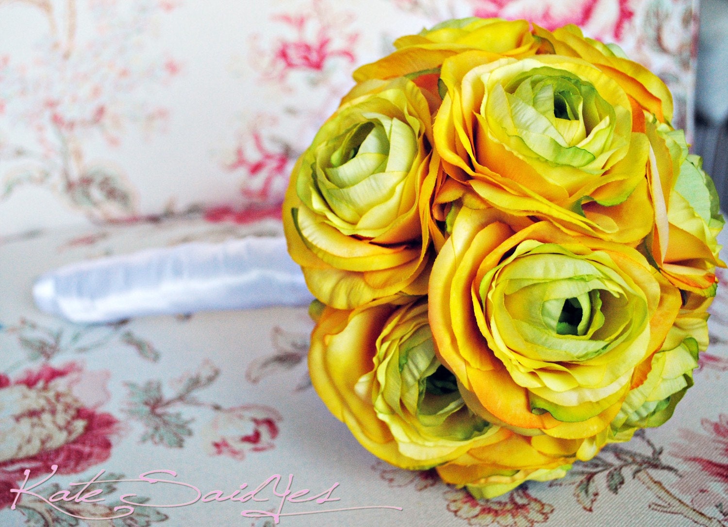 Yellow Ranunculus Silk Wedding Bouquet