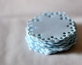 15 Doily Stickers Seals Pastel Blue