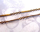 Vintage Raw Brass Cable Chain with a Pressed Pattern (6 feet) (C637)