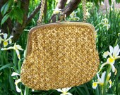 Sunshine in my Handbag vintage yellow and gold beaded purse