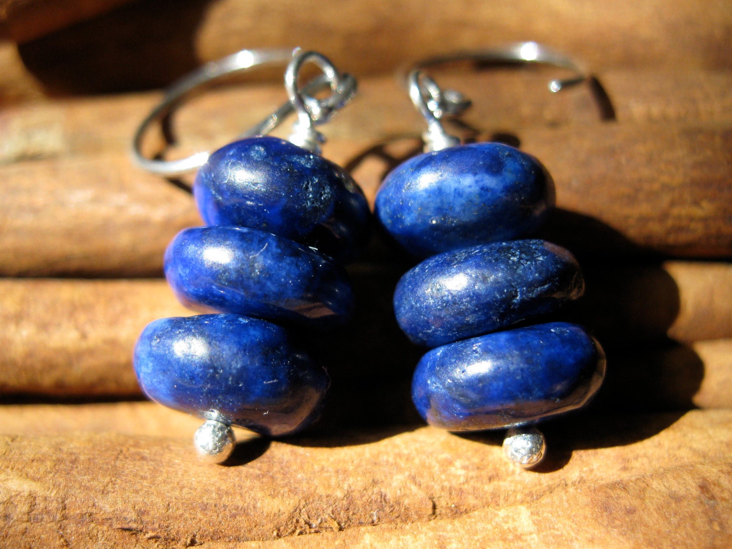 Lapis, Silver Earrings
