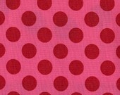 Michael Miller Pink Red Tadot Ta Dot 1 yard Fabric Polka dots  More Available