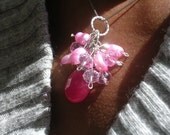 Handmade Pink Jade and Pearl Pendant