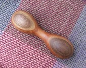 Handcrafted Wooden Rattle in Cherry and Walnut - Natural Baby Rattle