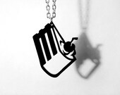 The Cake Is a Lie - Portal Cake Laser Cut Acrylic Pendant Necklace - GLaDOS