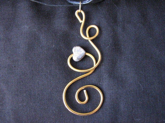 Gold  wire pendant