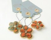 Cell phone flower charm golden velvet cute rustic handmade
