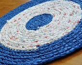 EKRA May Flowers Garden Round Crochet Upcycled Area Rug