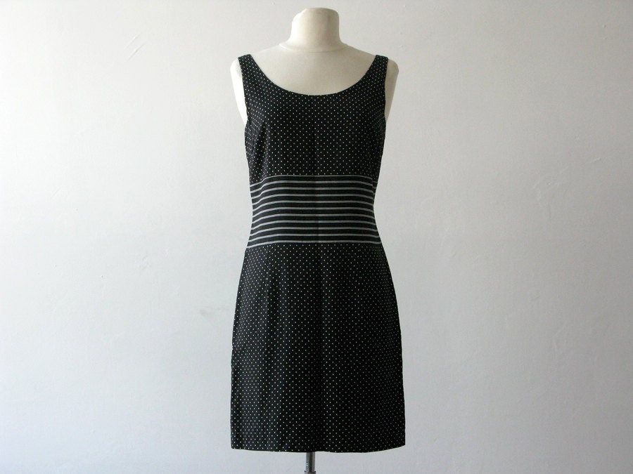 Mod Black and White Polka Dot Dress