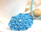 Turquoise pale blue polymer clay necklace - moriadesigns