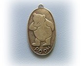 1 - Teddy Bear - Pooh Bear Antique Brass Ox Charm