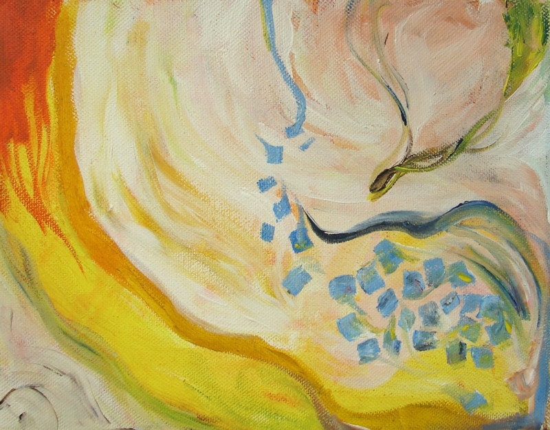 No Water On the Sun, Small Original Abstract Acrylic Painting