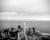 Black & White Downtown Chicago Abstract - 8x10 fine art print