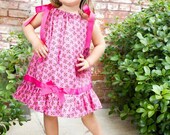 pillowcase dresss - pink - ruffle size 6,9.12.18 mo. 2t, 3t, 4t, 5t,6