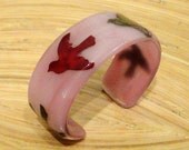 Be My Chickadee Fused Glass Cuff