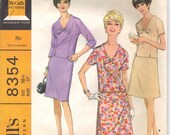 1966 Two Piece V-neck with Bow Dress Bust 37