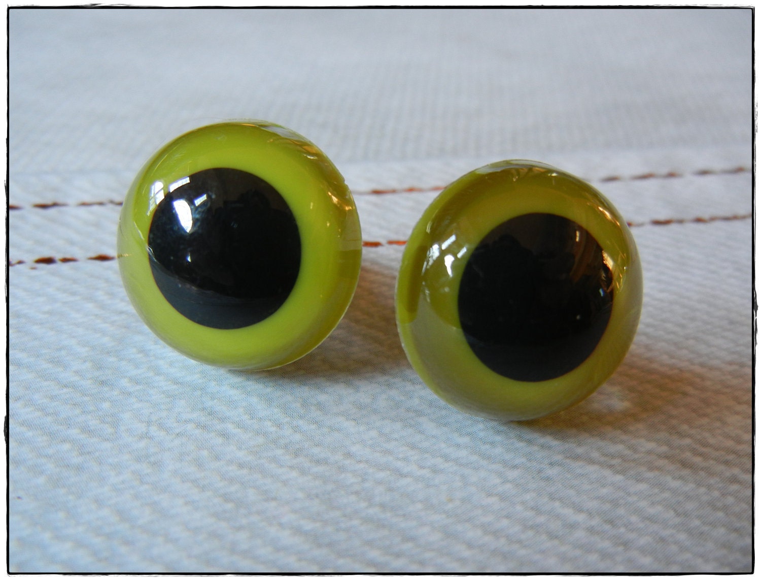 12mm Green Safety Eyes for Plush Stuffed Animals 10 Pieces