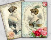 BELLE EPOQUE Digital Collage Sheet Printable download. hahg tags, gift tags 909