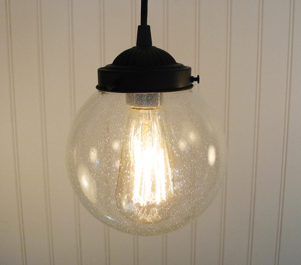 Kellitown I. Seeded Globe PENDANT Light Created New