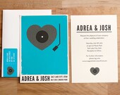 Vintage Wedding Invitation - Record Player Set