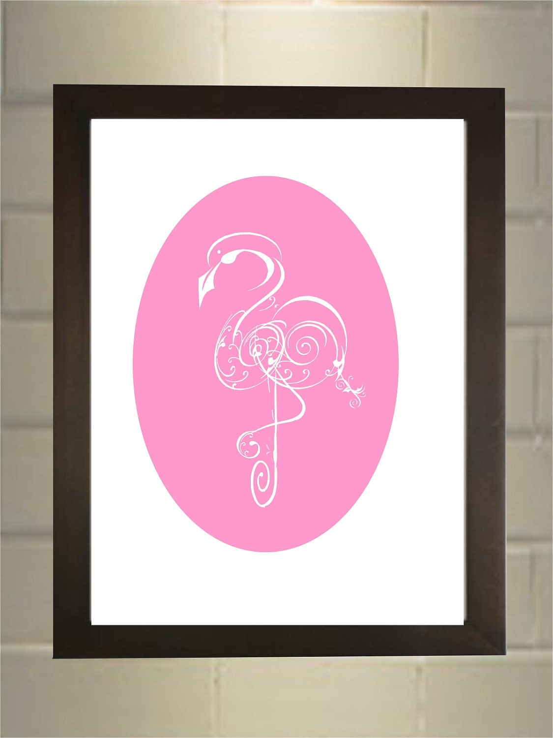 Personalized 8x10 Pink Flamingo Print.