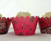 Cowgirl Cupcake Wrappers for Pink Cowgirl Western Birthday Party