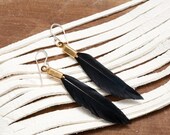 As it should be - sweet and simple - small black feather earrings