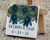 Peacock Feather Save The Date Magnets, Wedding Favors, Set of 50