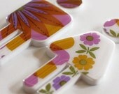 Small Male/Female WC decor bathroom sign retro purple/orange