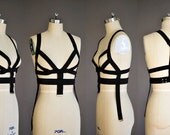 SHIORI - Black Elastic Harness Bodice