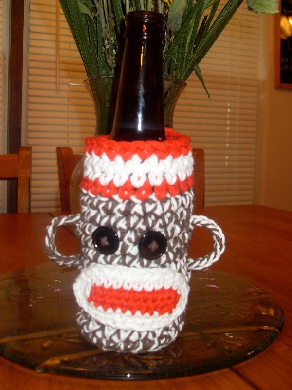 Sock Monkey Bottle Cozie