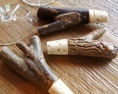 Wine Stopper of Rustic Willow and Natural Cork - TheBentTreeGallery
