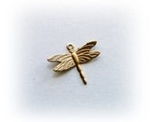 12  - Small DRAGONFLY Raw Brass Charms and Jewelry Findings (BH)