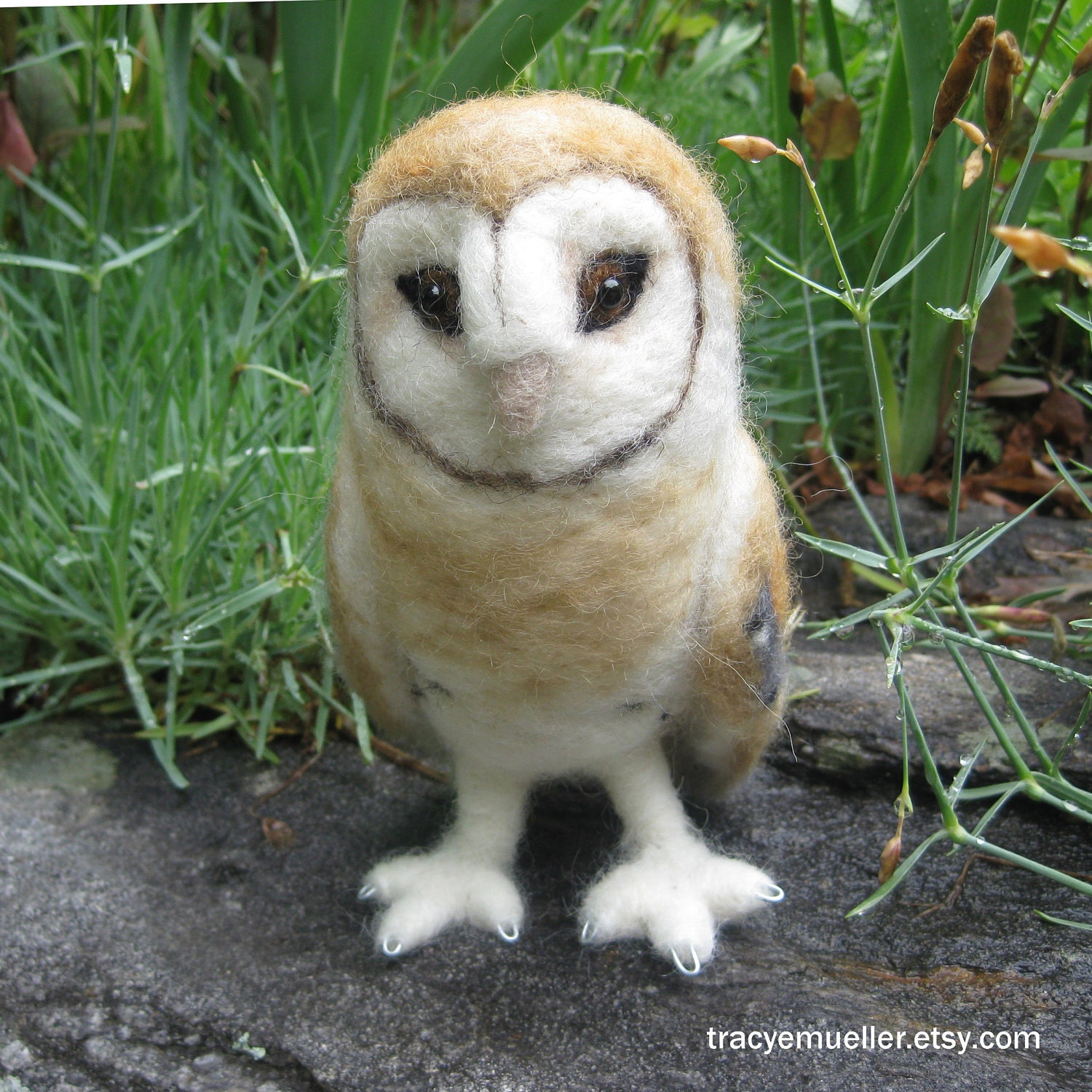 Mr. Barn Owl, needle felted bird
