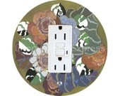 Floral Art Deco Art Nouveau GFI Outlet Plate Cover