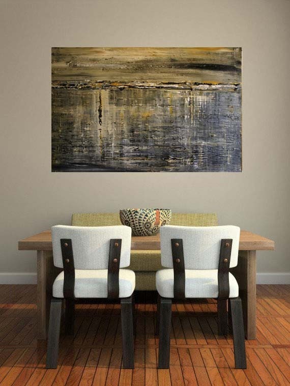 36X24 Large Abstract painting art on Canvas MADE TO ORDER Heavily Text ...