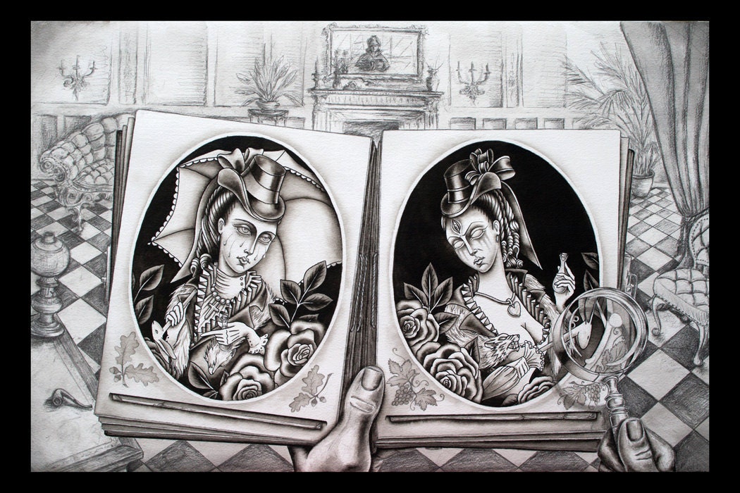 Victorian Ladies Jacqueline and Miss Heidi - Print