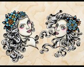 S-Cut Girls Tattoo Flash - Print