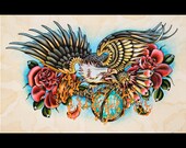 Eagle Tattoo Flash - Print 12x18