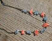 Sea and Sun - Aqua Marine and Coral Necklace