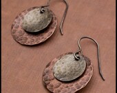 Katarina - recycled sterling silver hammered and oxidized disc earrings