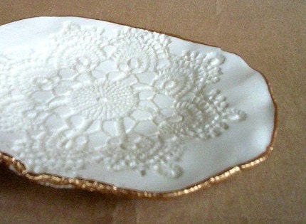Ceramic Lace handmade pottery Bowl