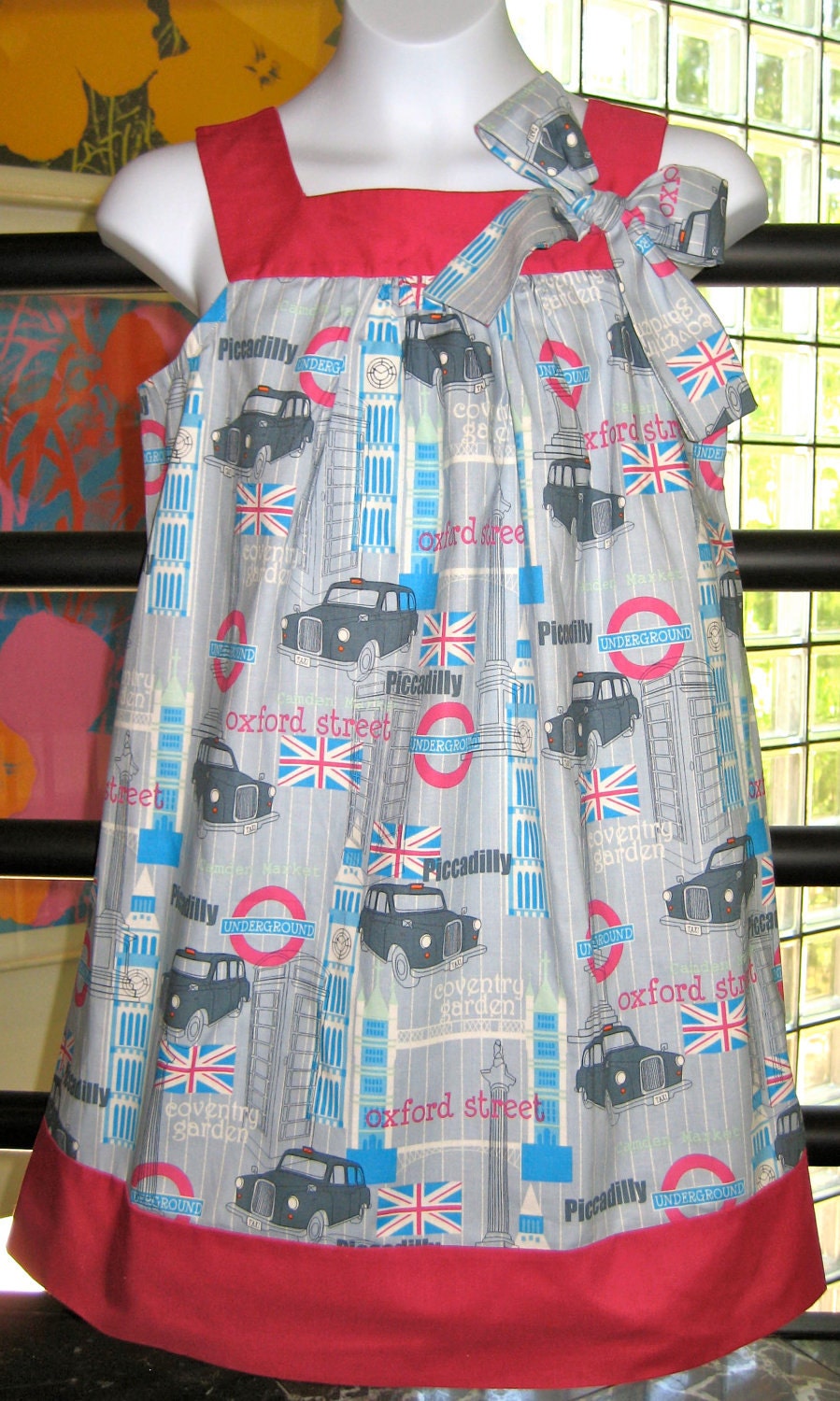 London England Vacation Cotton Sundress, Girls Size 12