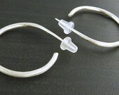 One Inch Silver Hoops