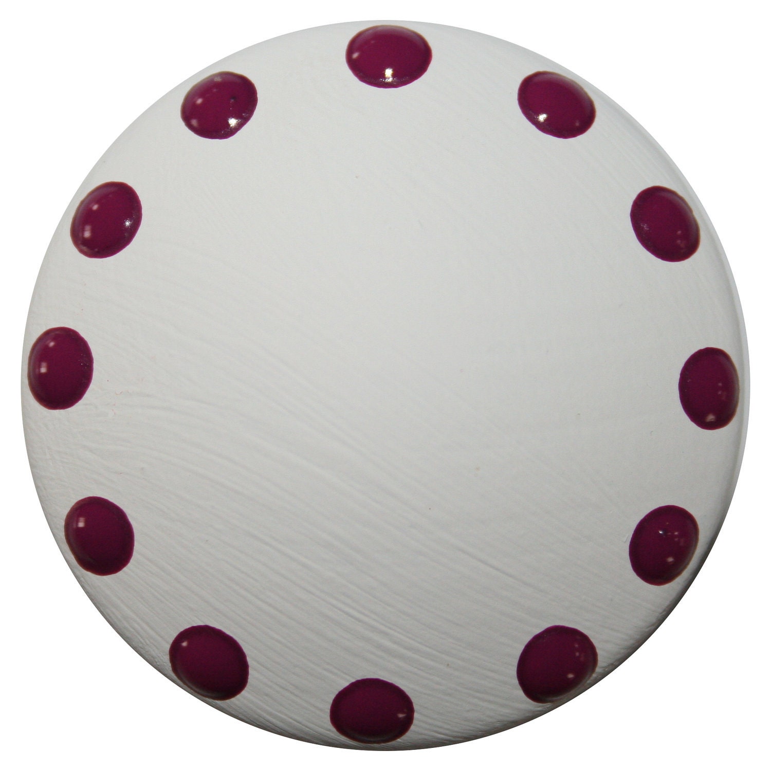 White With Purple Outter Polka Dot Knobs