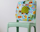 Unisex Baby Gift - Turtle on Retro States Baby Bib with Snaps