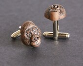 Gorilla Face Cufflinks Zoo, FREE Gift Bag cuff links by findstotreasure